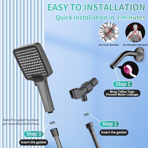 Sello Handheld Shower Head with 3 Modes and High Pressure