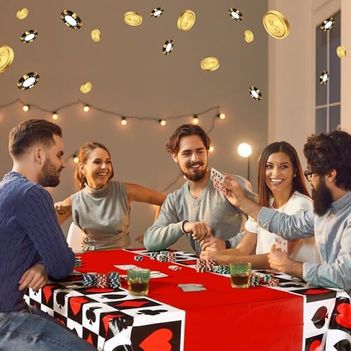 Hosuly 3 Pcs Casino Theme Tablecloths Poker Table Cover Plaid