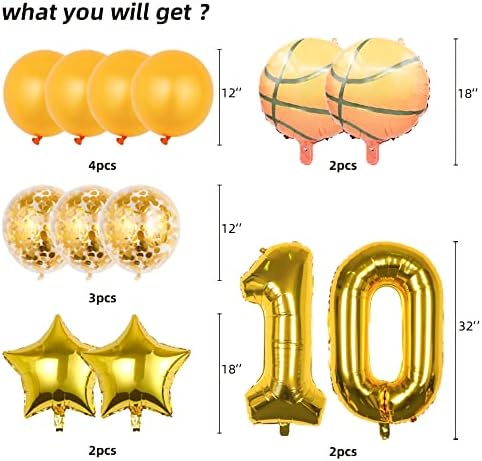 KoCibilili Chaungfu 12 Pcs Basketball Balloons Party Decorations