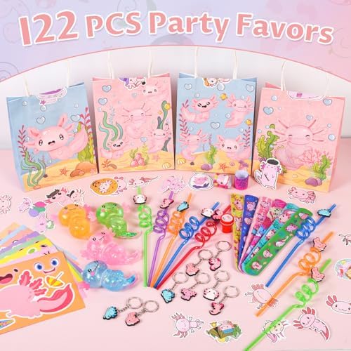 LiYiQ 134 Pcs Axolotl Party Favors Set