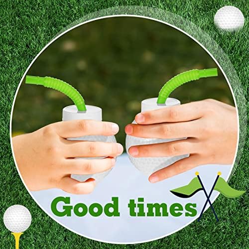 Sumind 24 Piece Golf Ball Cups with Straws and Lids