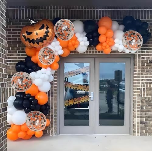 Halloween Orange Black White Balloons Set 50pcs