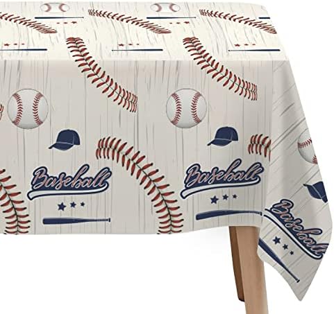 Baseball Party Tablecloth 4 Pack Red Blue Rectangular