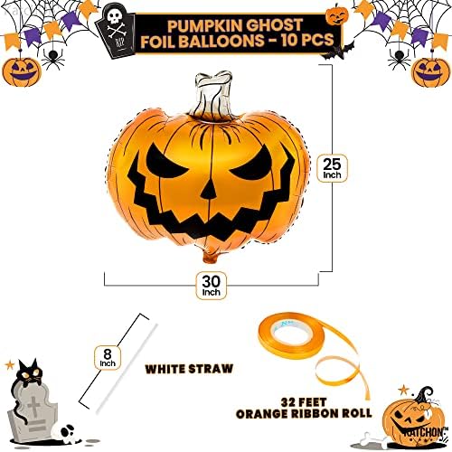 KatchOn Scary Halloween Pumpkin Balloons - 30 Inch Set