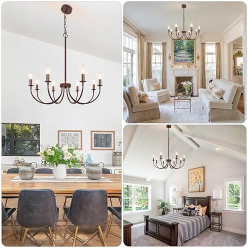 8-Light Farmhouse Chandelier Dining Room Lighting Fixtures