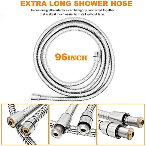 LEIMO KPARTS 96 Inch Metal Shower Hose Replacement