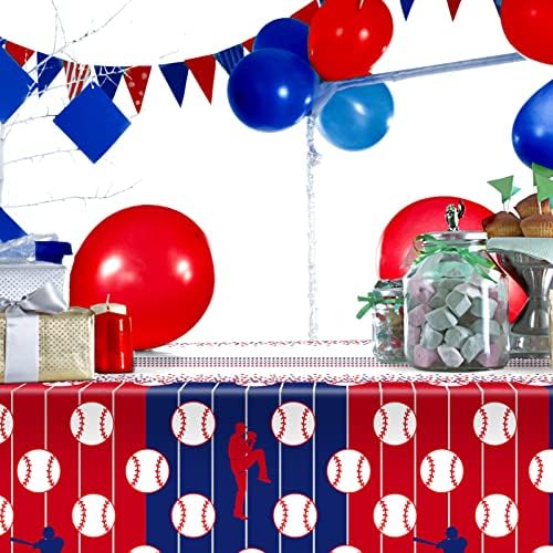 Durony 2 Piece Baseball Tablecloth Waterproof Party Decorations