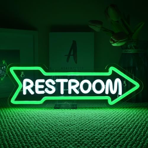 Looklight Restroom Arrow Neon Sign Wall Decor