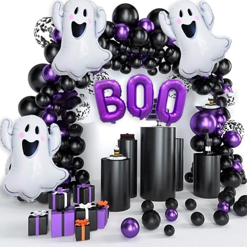 Halloween Purple BOO Balloons Decorations Set