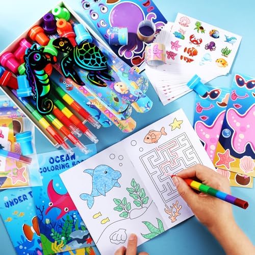 BenLouis 192Pcs Ocean Animals Party Favor Set