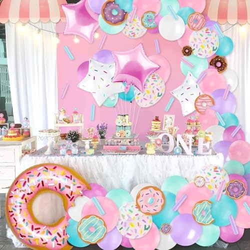 Levfla 100 PCS Donut Balloons Garland Party Decor