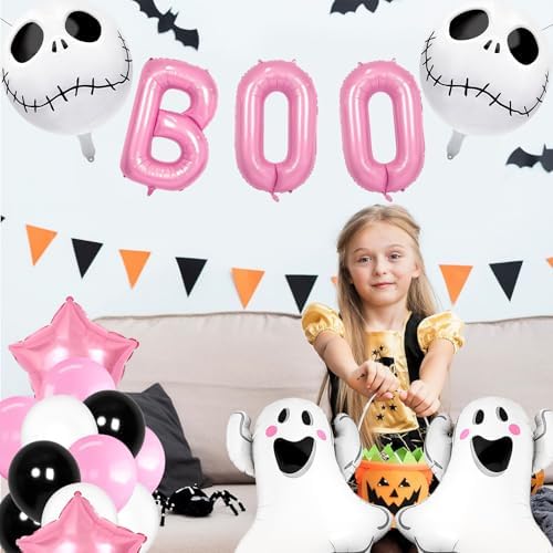Pink BOO Balloons Halloween Party Decorations