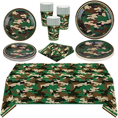 Durony 97 Piece Camouflage Party Supplies Set