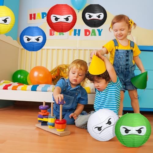 12 Pcs Ninja Themed Paper Lanterns 12 Inch Birthday Decorations