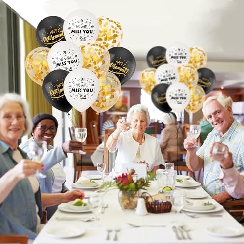 17Pcs Happy Retirement Balloons 12 Inch Party Decorations