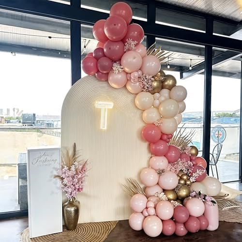 Dusty Pink 12 Inch Metallic Latex Balloons Set