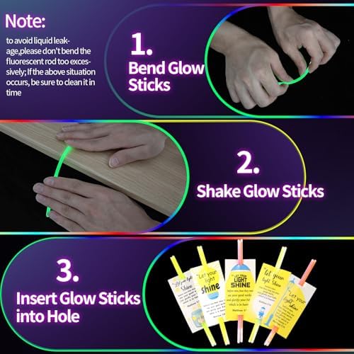 LiYiQ 50 Christian Cards with 100 Glow Sticks Party Favors