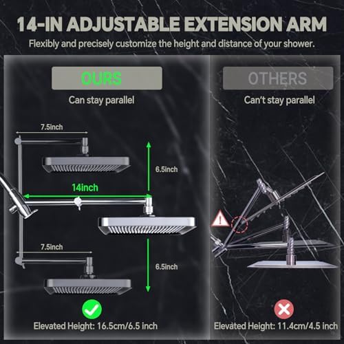 13 Inch Rain Shower Head with Handheld Spray Combo - Polished Chrome