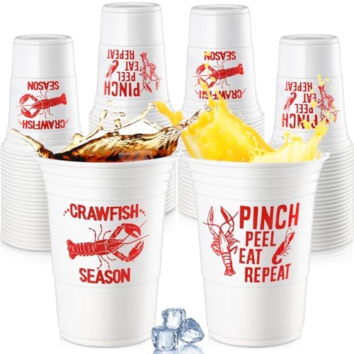 48 Pcs White Crawfish Boil Cups for Party Supplies