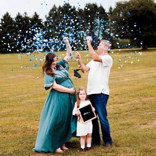 2Pack Gender Reveal Balloons with Blue Pink Confetti for Baby Shower Party Decoration