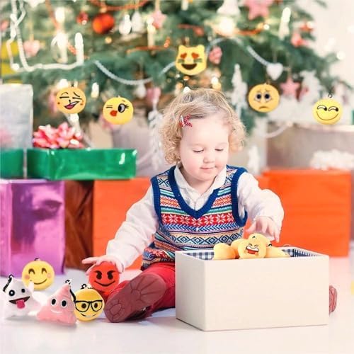 OHill 60-Pack Mini Plush Emoticon Keychain