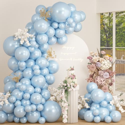 OTLGEUA Pearl Blue Balloon Garland Set 98PCS