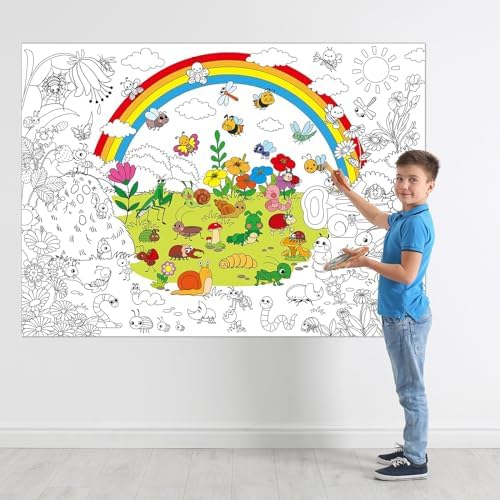 Bug Garden Coloring Poster for Kids