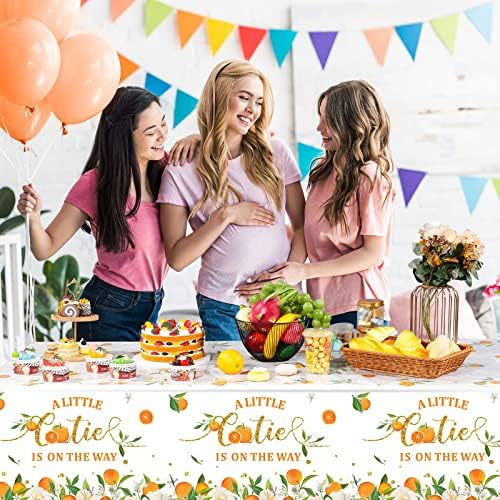 Tegeme Orange Fruit Party Tablecloth 54x108 Inches 3 Pack