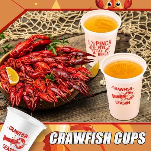 48 Pcs White Crawfish Boil Cups for Party Supplies