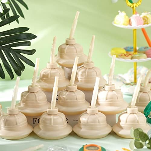 12 Pack Jungle Safari Hat Cups with Straws and Lids