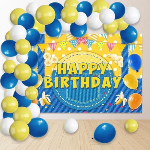 54 Pcs Yellow Banana Theme Birthday Decorations