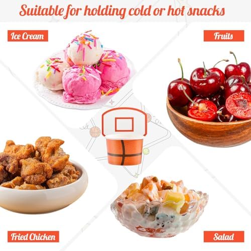 WorldBazaar Basketball Hoop Snack Cups 48 Sets