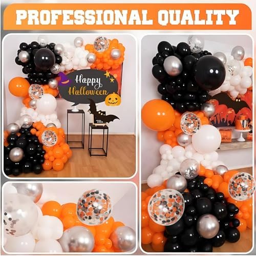 Halloween Orange Black White Balloons Set 50pcs