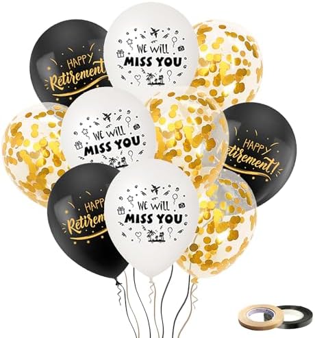 17Pcs Happy Retirement Balloons 12 Inch Party Decorations