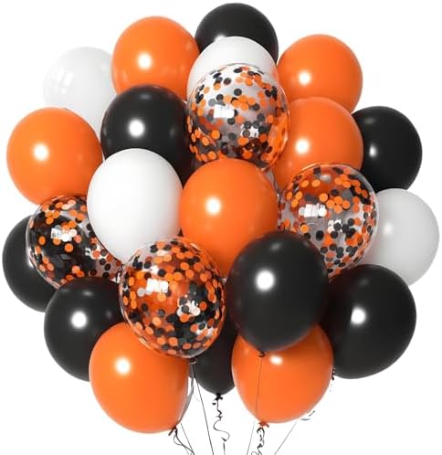 Halloween Orange Black White Balloons Set 50pcs