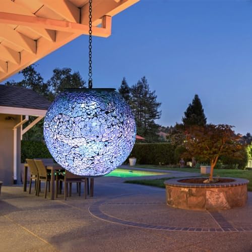 Wonder Solar Mosaic Gazing Ball Outdoor Lantern
