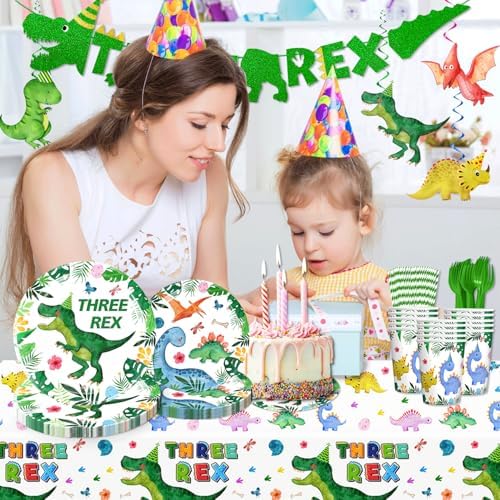 Three Rex Birthday Decorations Boy 164 Piece Set