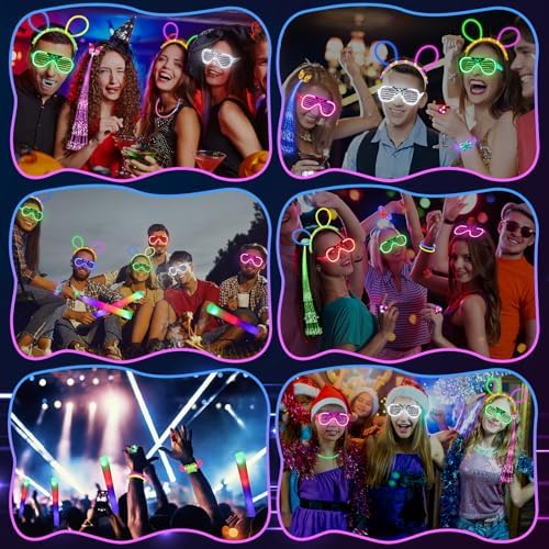 170PCS Glow in the Dark Party Supplies for Kids and Adults