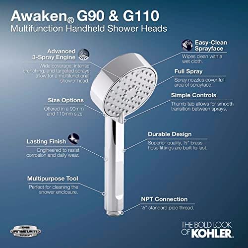 KOHLER Awaken G110 Three-Function Handshower Matte Black