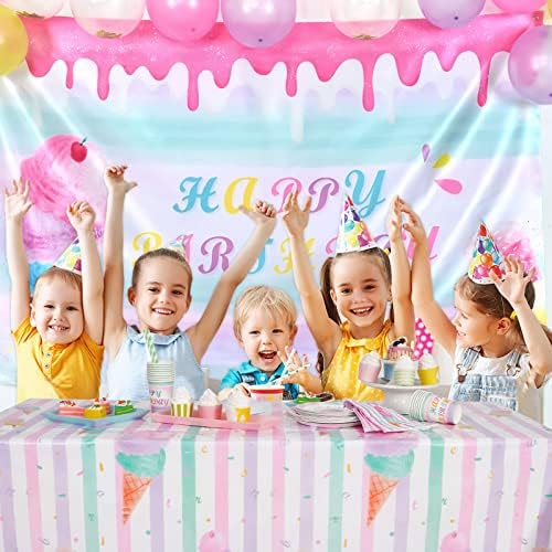 WERNNSAI Ice Cream Table Cloth 2 Pack