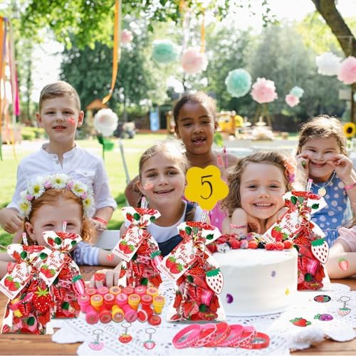 171 Pcs Strawberry Party Favors Set for Birthday Shower