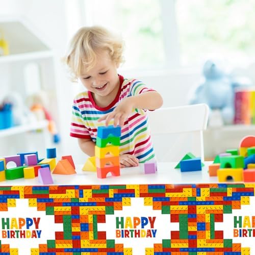 3 Pcs Block Themed Tablecloths for Parties and Weddings
