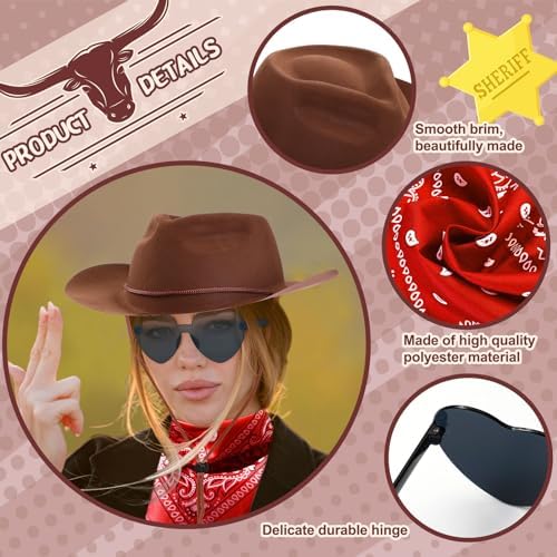 Newcotte 18 Pcs Western Cowboy Plastic Hat Set
