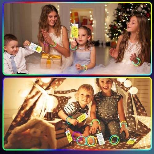 LiYiQ 50 Christian Cards with 100 Glow Sticks Party Favors