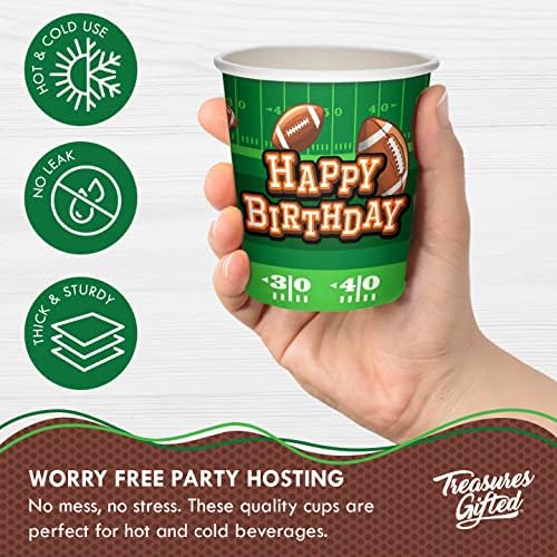 Treasures Gifted Football Birthday Party Cups 9oz 24ct