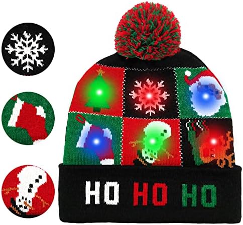 ZLIXING Christmas Hat Gag Gift with 6 LED Lights