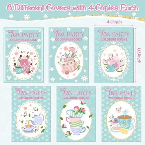 Tea Party Coloring Books for Kids 24Pcs Set