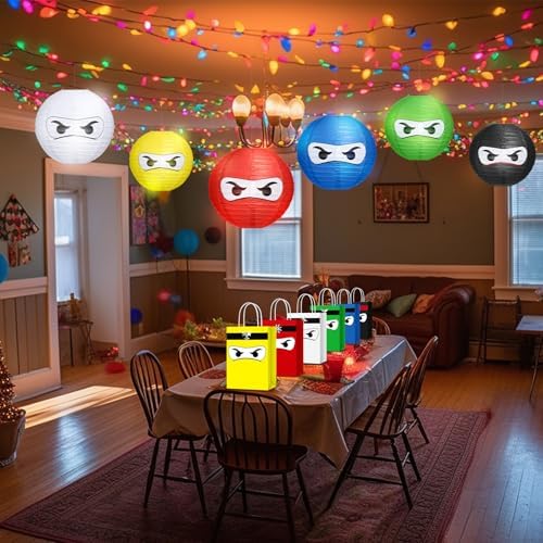 12 Pcs Ninja Themed Paper Lanterns 12 Inch Birthday Decorations