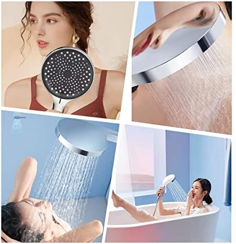Handheld Shower Head with Chrome Face and PVC Hose