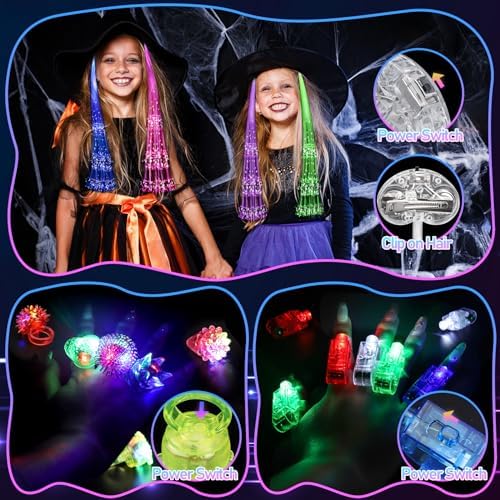170PCS Glow in the Dark Party Supplies for Kids and Adults